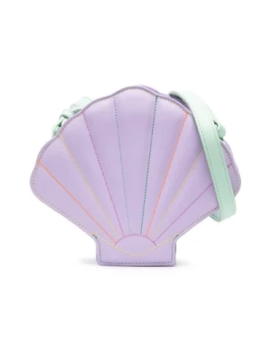Torebka na ramię w kształcie muszli fioletowa Stella McCartney