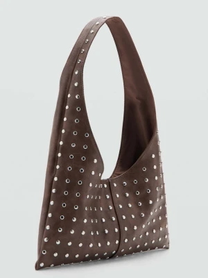 Torebka na ramię z ćwiekami czekoladowy - Dziewczyna - Rozmiar uniwersalny - MANGO TEEN