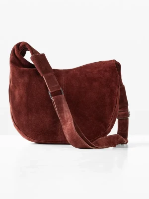 Torebka na ramię z zamszu BonPrix brązowy