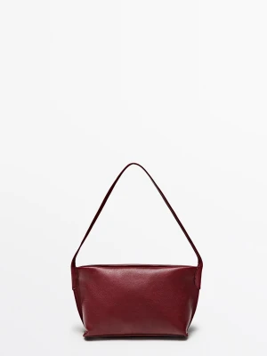 Torebka Na Ramię Ze Skóry Nappa - Intens Czer - Massimo Dutti - Female