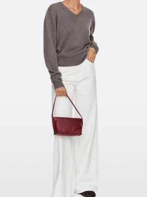 Torebka Na Ramię Ze Skóry Nappa - Intens Czer - Massimo Dutti - Female