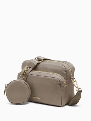 Torebka na szerokim pasku z saszetką brązowa Puccini