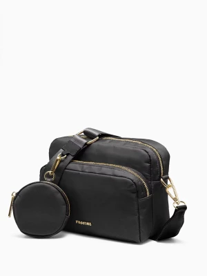 Torebka na szerokim pasku z saszetką czarna Puccini