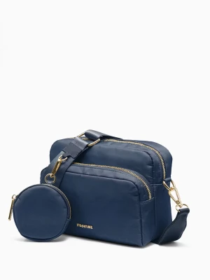 Torebka na szerokim pasku z saszetką granatowa Puccini