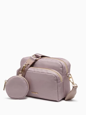 Torebka na szerokim pasku z saszetką różowa Puccini