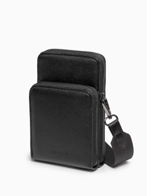 Torebka na telefon na szerokim pasku czarna Puccini