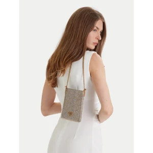 Torebka na telefon PINKO Phone Case Monogram Full Strass AI 25-26 PCPL 105358 A20D Złoty