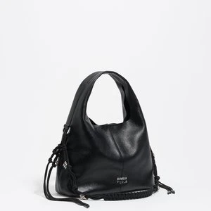 Torebka Paper mała skóra pleciony uchwyt czarna BIMBA Y LOLA