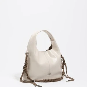 Torebka Paper mała skóra pleciony uchwyt kość słoniowa BIMBA Y LOLA