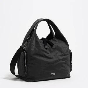 Torebka Paper Pocket średnia nylon węgiel BIMBA Y LOLA