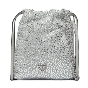 Torebka PINKO Slouchy Coulisse Baby AI 25-26 PCPL 105409 A2WF Srebrny