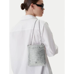 Torebka PINKO Slouchy Coulisse Baby AI 25-26 PCPL 105409 A2WF Srebrny