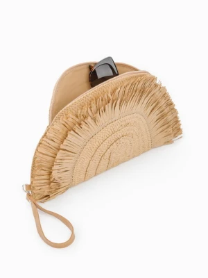 Zdjęcie produktu Torebka plażowa z plecionego materiału w kolorze ciemnego beżu Sun Poupee Marilyn