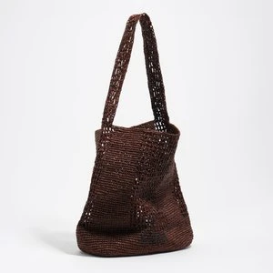 Torebka pleciona duża rafia orzech włoski BIMBA Y LOLA