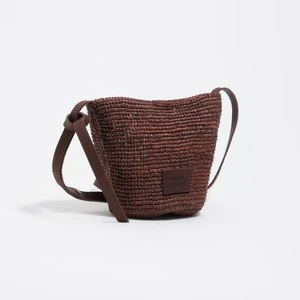 Torebka pleciona mała rafia orzech włoski BIMBA Y LOLA