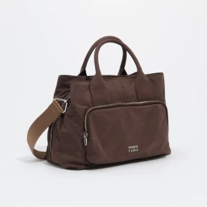 Torebka Pocket do ręki duża nylon mokka BIMBA Y LOLA MOKA