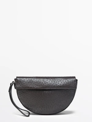 Torebka Półksiężyc Ze Skóry Nappa O Teksturze - Brązowy - Massimo Dutti - Female