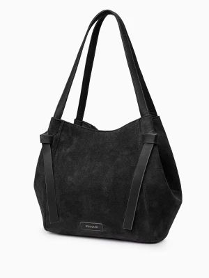 Torebka shopper z ekologicznego zamszu czarna Puccini