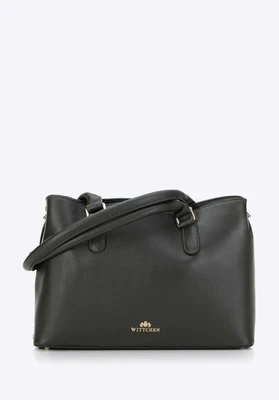 Torebka shopperka skórzana dwukomorowa zielona Wittchen