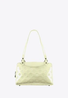 Torebka shopperka skórzana lakierowana z kieszeniami kremowa Wittchen