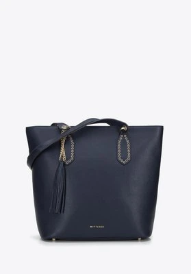Torebka shopperka skórzana z nitami i chwostem Wittchen