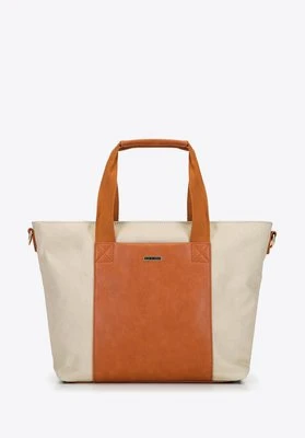 Torebka shopperka z ekoskóry i płótna duża Wittchen