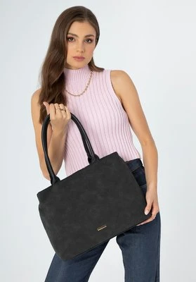 Torebka shopperka z ekoskóry z tłoczonym wzorem szara Wittchen