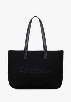 Torebka shopperka z elementami ekoskóry czarna Wittchen