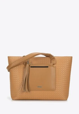 Torebka shopperka z tłoczeniem w plecionkę Wittchen