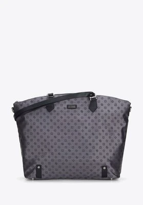 Torebka shopperka z żakardu i skóry szara Wittchen