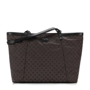 Torebka shopperka żakardowa w monogram brązowa Wittchen