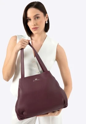 Torebka shopperka ze skóry naturalnej bordowa Wittchen