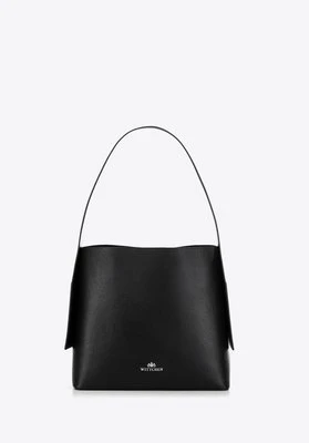 Torebka shopperka ze skóry z dodatkowymi kieszeniami czarna Wittchen