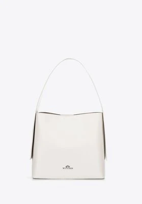 Torebka shopperka ze skóry z dodatkowymi kieszeniami złamana biel Wittchen