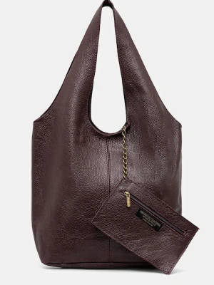 Answear.LAB torebka skórzana kolor bordowy