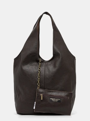 Answear.LAB torebka skórzana kolor brązowy