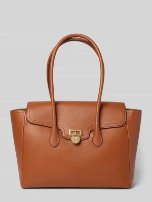 Torebka skórzana z zawieszką z logo Lauren Ralph Lauren