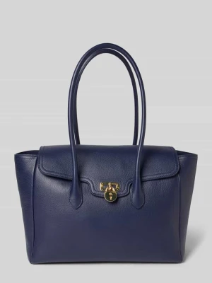 Torebka skórzana z zawieszką z logo Lauren Ralph Lauren