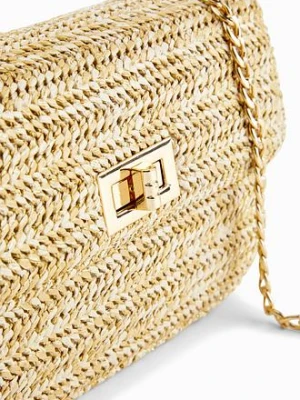 Torebka słomkowa na ramię z połyskującą nicią bonprix