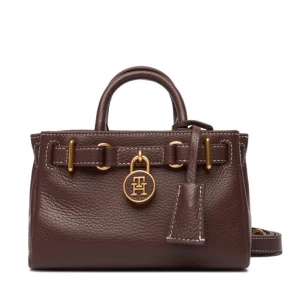 Torebka Tommy Hilfiger American Icon Micro Tote Leather AW0AW18167 Brązowy