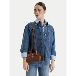 Torebka Tommy Hilfiger American Icon Micro Tote Leather AW0AW18167 Brązowy