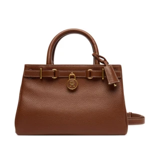 Torebka Tommy Hilfiger American Icon Mini Tote Leather AW0AW17926 Brązowy