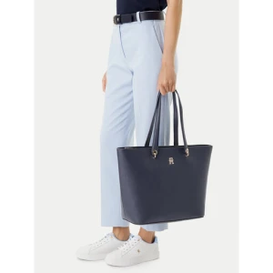 Torebka Tommy Hilfiger Emblem Shopper AW0AW15178 Granatowy