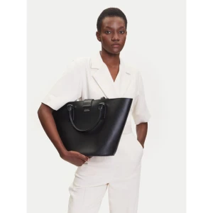 Torebka Tommy Hilfiger Heritage Leather Tote AW0AW17209 Czarny