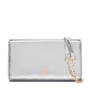 Torebka Tommy Hilfiger Icon Flap W/Chain Met AW0AW17959 Srebrny