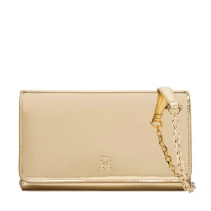 Torebka Tommy Hilfiger Icon Flap W/Chain Met AW0AW17959 Złoty