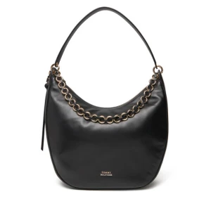 Torebka Tommy Hilfiger Moon Leather Hobo AW0AW17468 Czarny