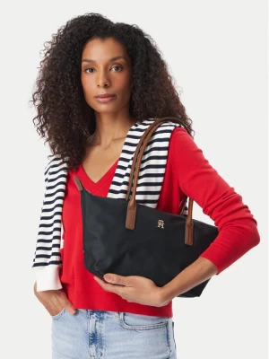 Torebka Tommy Hilfiger Popette East West Tote AW0AW19211 Czarny