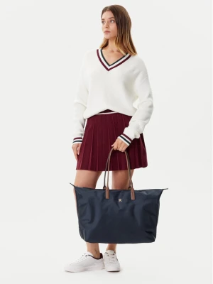 Torebka Tommy Hilfiger Popette Maxi Tote AW0AW17996 Granatowy