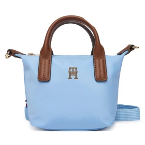 Torebka Tommy Hilfiger Popette Micro Tote AW0AW18368 Błękitny
